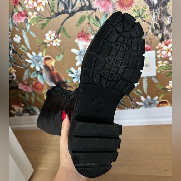 Black croc embossed moto boots - Picture 2 of 4